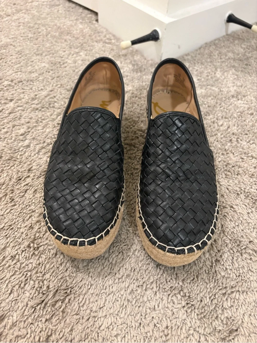 Sam Edelman Black Woven Espadrille Slip-Ons